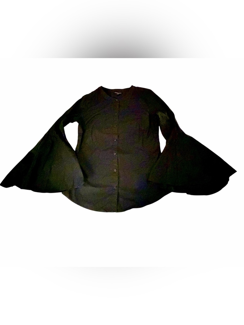 Banana Republic Black Button Up Long Bell Sleeve Shirt Size 12